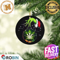 Grinch Santa Hand Holding Cannabis Marijuana Weed 420 - Adult & Kids T-Shirts, Sweatshirts & Hoodies apparel design preview 1