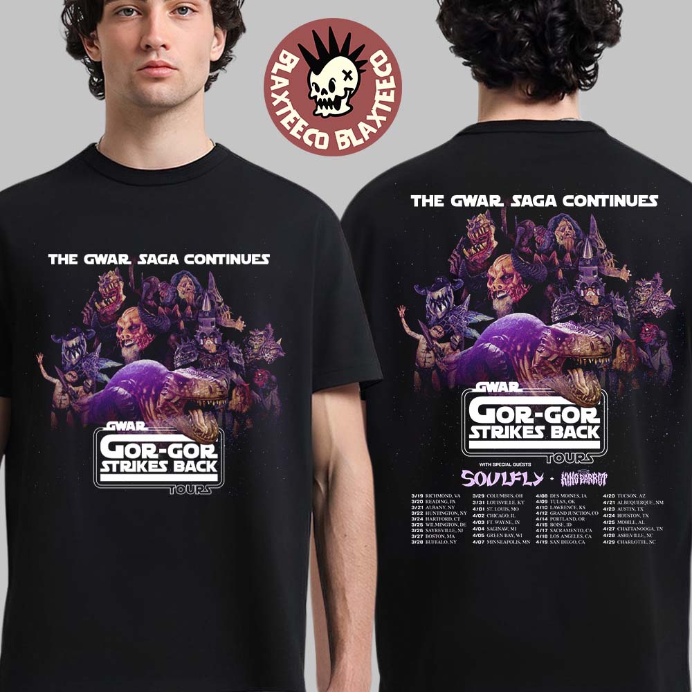 Gwar The Saga Gor-Gor Strikes Back Tour 2026 North - Adult & Kids T-Shirts, Sweatshirts & Hoodies apparel design preview 1