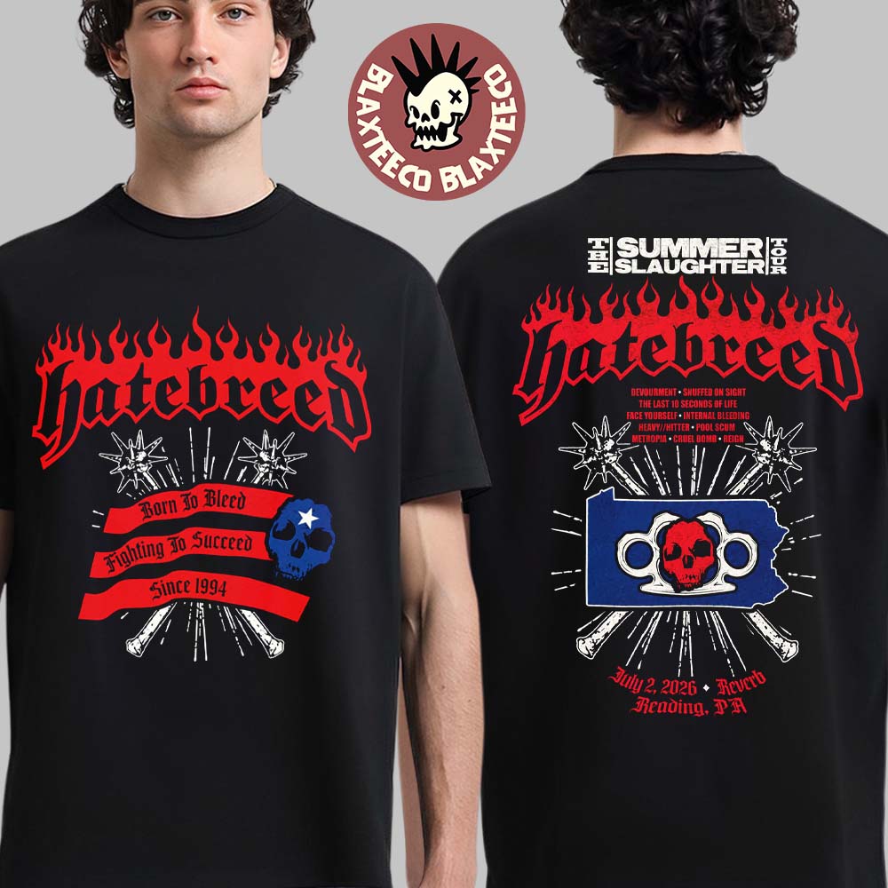 Hatebreed The Summer Slaughter 2026 Tour Reading - Adult & Kids T-Shirts, Sweatshirts & Hoodies apparel design preview 1