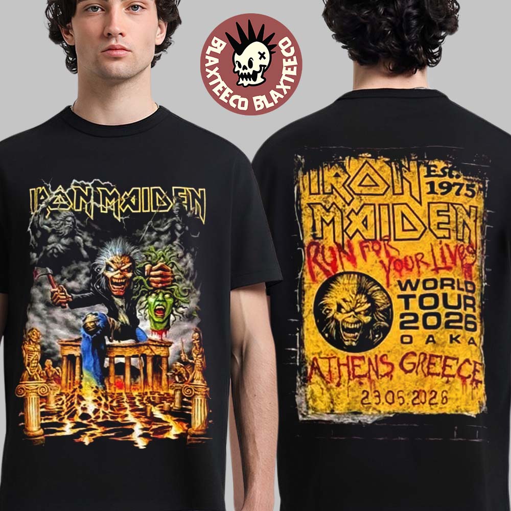 Iron Maiden Athens Greece 2026 Tour Exclusive Event - Adult & Kids T-Shirts, Sweatshirts & Hoodies apparel design preview 1