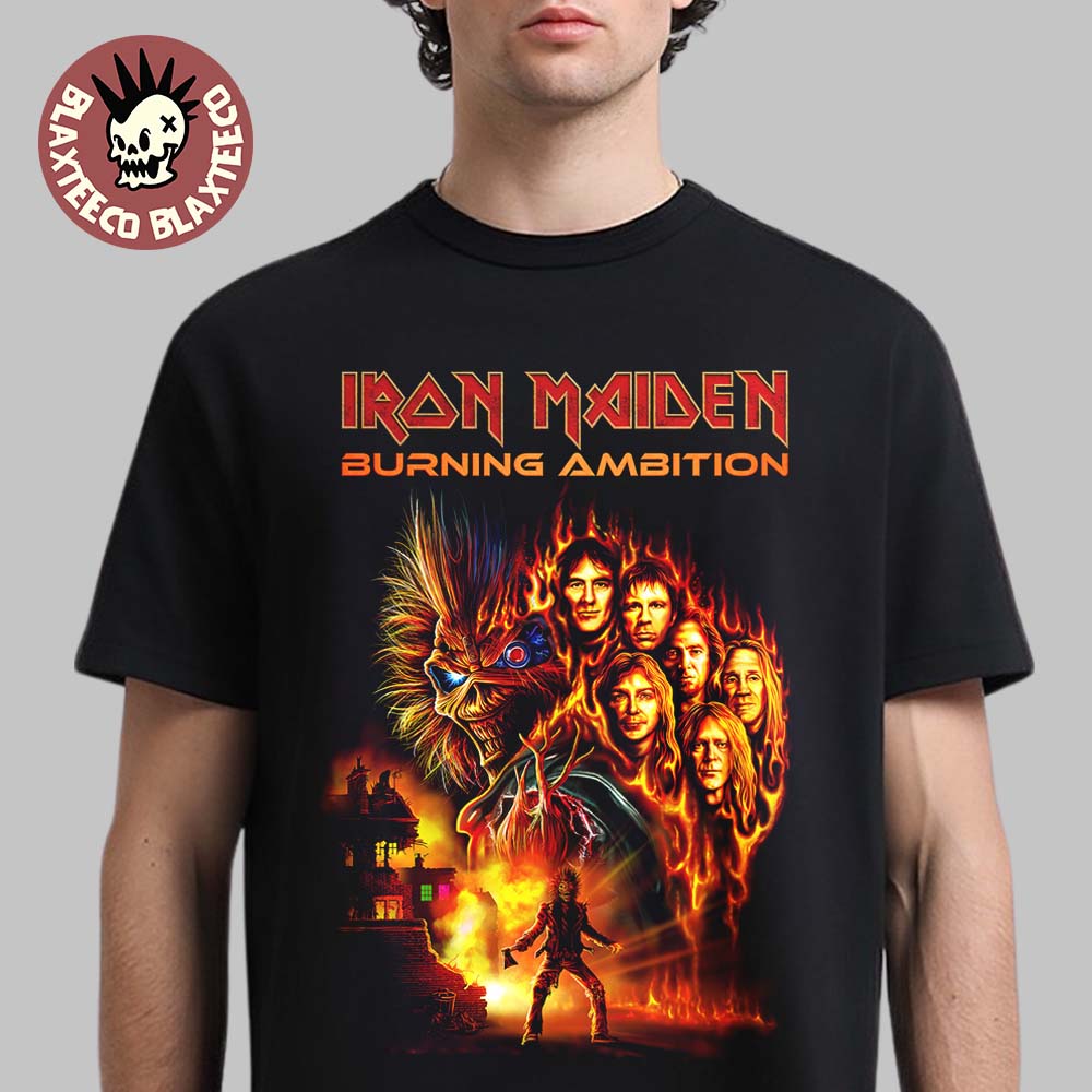 Iron Maiden Burning Ambition Movie Poster - Adult & Kids T-Shirts, Sweatshirts & Hoodies apparel design preview 1