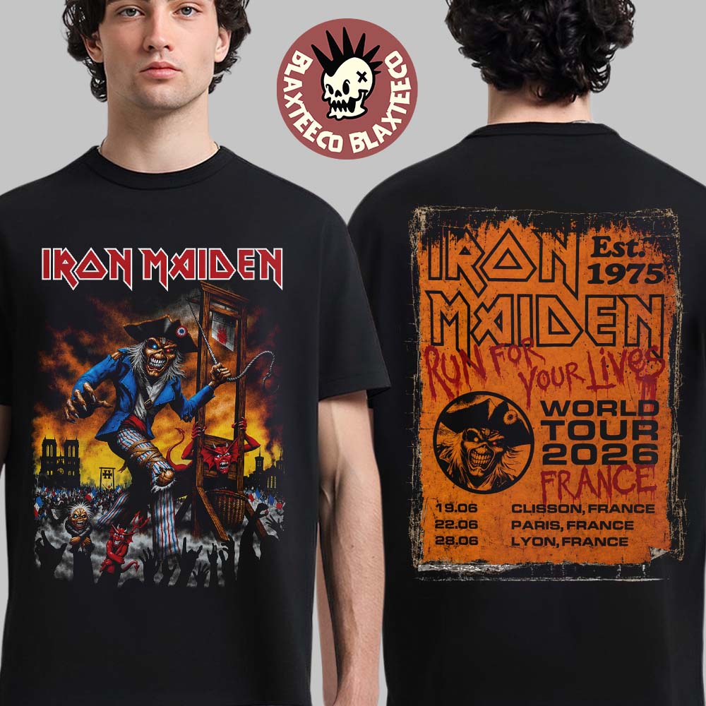 Iron Maiden France 2026 Tour Exclusive Event For - Adult & Kids T-Shirts, Sweatshirts & Hoodies apparel design preview 1