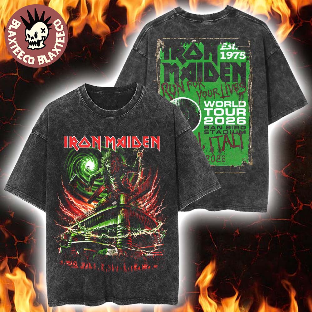 Iron Maiden Italy 2026 Tour Exclusive Event For Milan - Adult & Kids T-Shirts, Sweatshirts & Hoodies apparel design preview 1