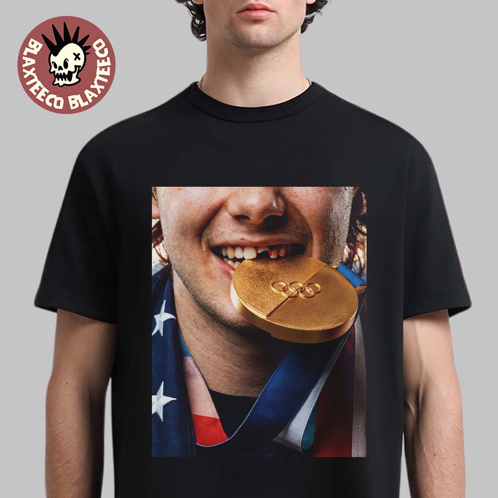 Jack Hughes Golden Medal Goal With Shattered Smile - Adult & Kids T-Shirts, Sweatshirts & Hoodies apparel design preview 1