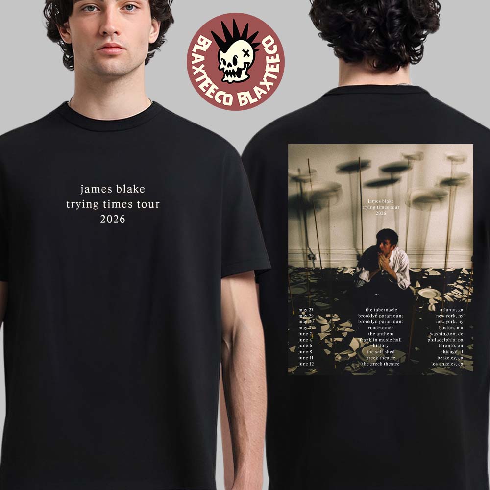 James Blake Trying Times Tour 2026 North America - Adult & Kids T-Shirts, Sweatshirts & Hoodies apparel design preview 1
