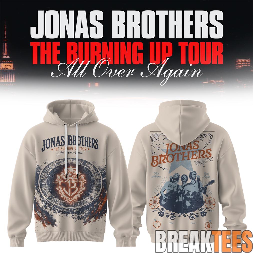 Jonas Brothers The Burning Up Tour 2026 - Adult & Kids T-Shirts, Sweatshirts & Hoodies apparel design preview 1