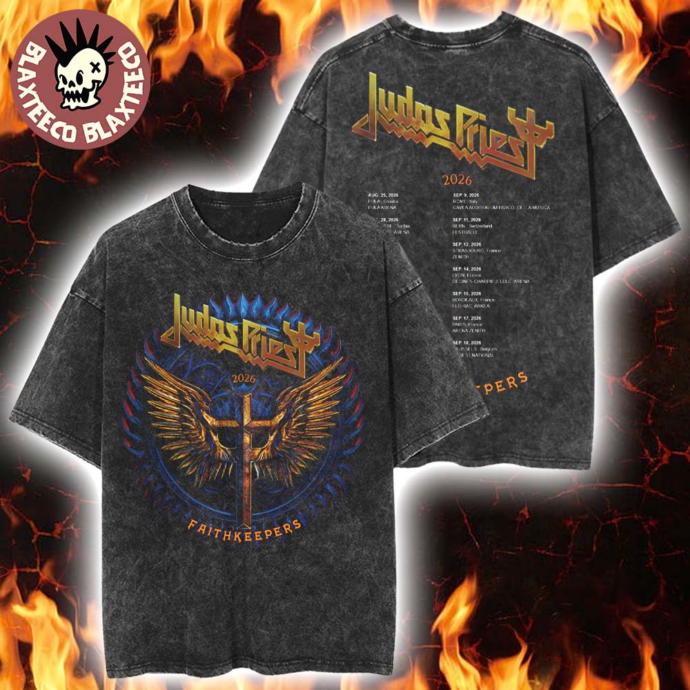 Judas Priest Faithkeepers 2026 Europe Tour Schedule - Adult & Kids T-Shirts, Sweatshirts & Hoodies apparel design preview 1