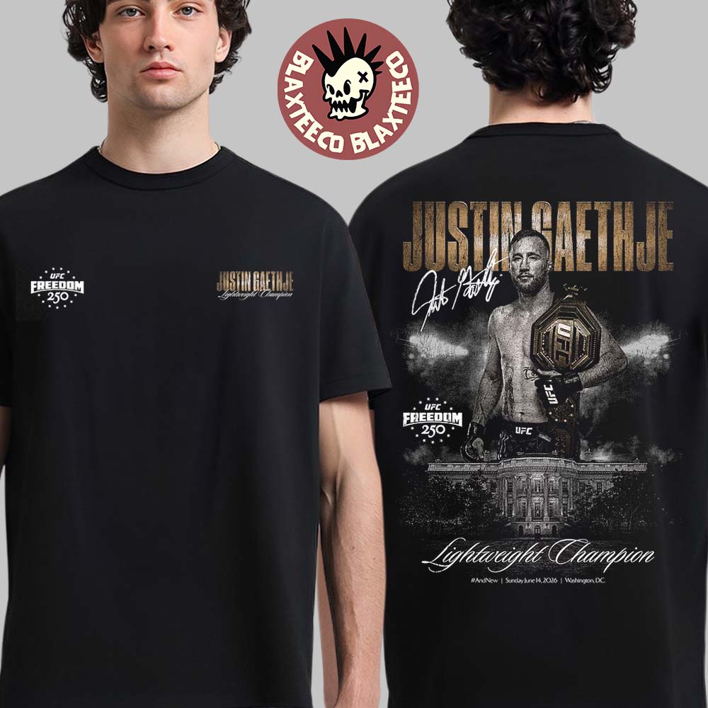 Justin Gaethje UFC Freedom 250 And New Men's - Adult & Kids T-Shirts, Sweatshirts & Hoodies apparel design preview 1