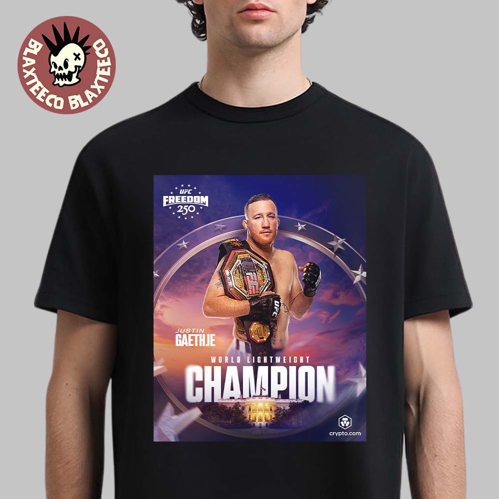 Justin Gaethje UFC Freedom 250 World Lightweight - Adult & Kids T-Shirts, Sweatshirts & Hoodies apparel design preview 1