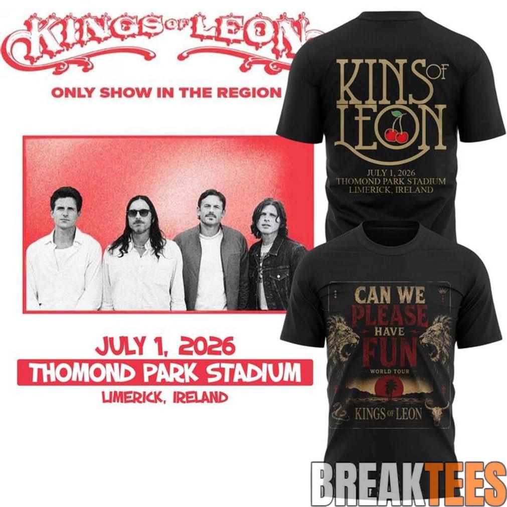 Kings of Leon "Can We Please Have Fun" 2026 Tour - Adult & Kids T-Shirts, Sweatshirts & Hoodies apparel design preview 1