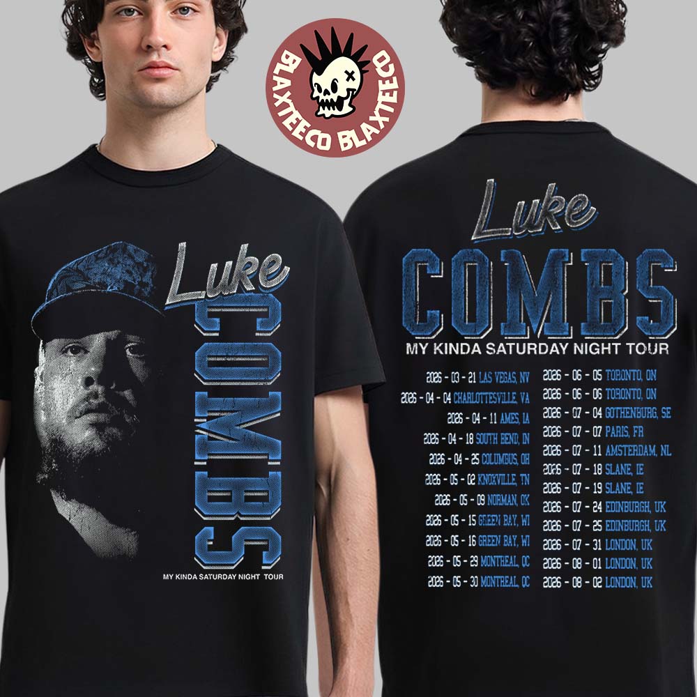 Luke Combs My Kinda Saturday Night Tour 2026 Merch - Adult & Kids T-Shirts, Sweatshirts & Hoodies apparel design preview 1
