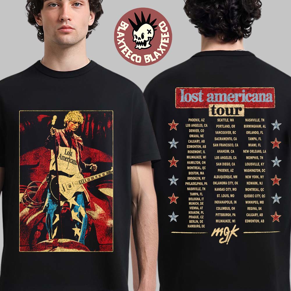Machine Gun Kelly MGK Lost Americana Tour 2026 Merch - Adult & Kids T-Shirts, Sweatshirts & Hoodies apparel design preview 1