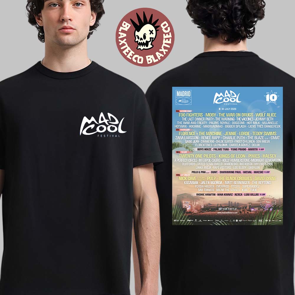 Mad Cool Festival 2026 Lineup Madrid Spain From 8 To - Adult & Kids T-Shirts, Sweatshirts & Hoodies apparel design preview 1