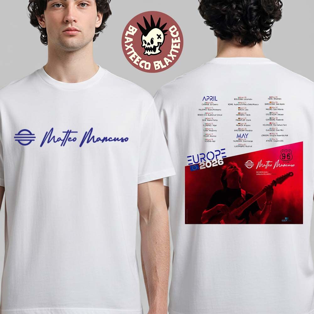 Matteo Mancuso Route 96 Europe 2026 Tour Schedule - Adult & Kids T-Shirts, Sweatshirts & Hoodies apparel design preview 1