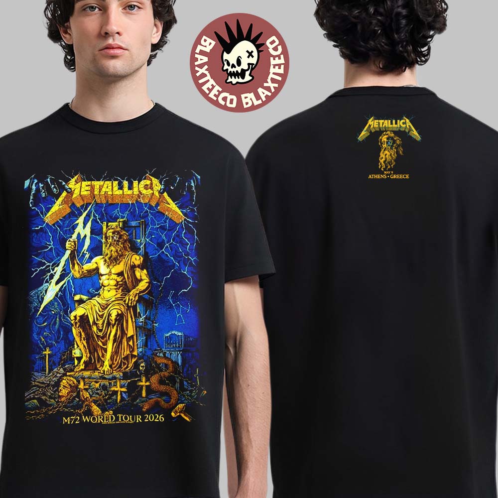 Metallica M72 Athens 2026 Venue At Olympic Stadium On - Adult & Kids T-Shirts, Sweatshirts & Hoodies apparel design preview 1