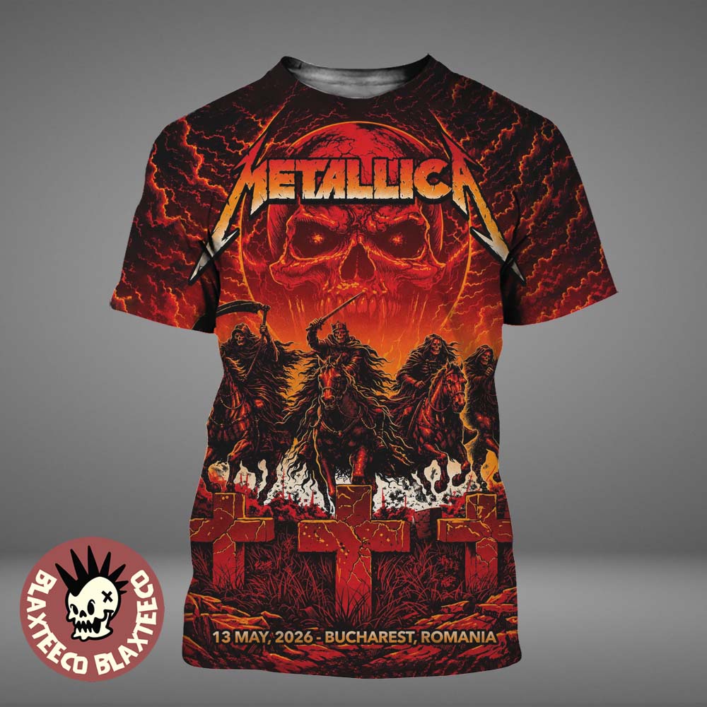 Metallica M72 Bucharest 2026 Pop Up Shop Merch At - Adult & Kids T-Shirts, Sweatshirts & Hoodies apparel design preview 1