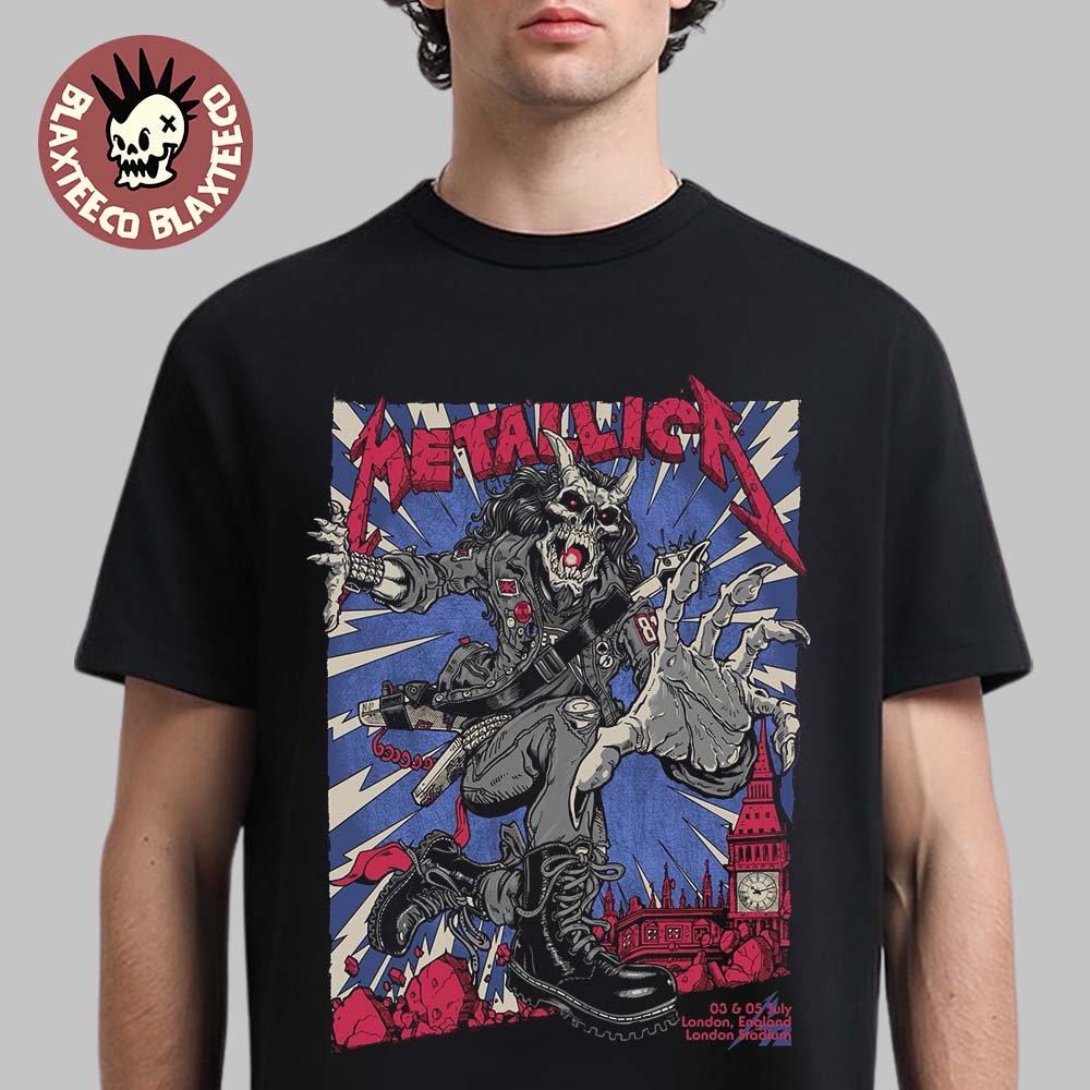 Metallica M72 London England 2026 Pop Up Shop Poster - Adult & Kids T-Shirts, Sweatshirts & Hoodies apparel design preview 1