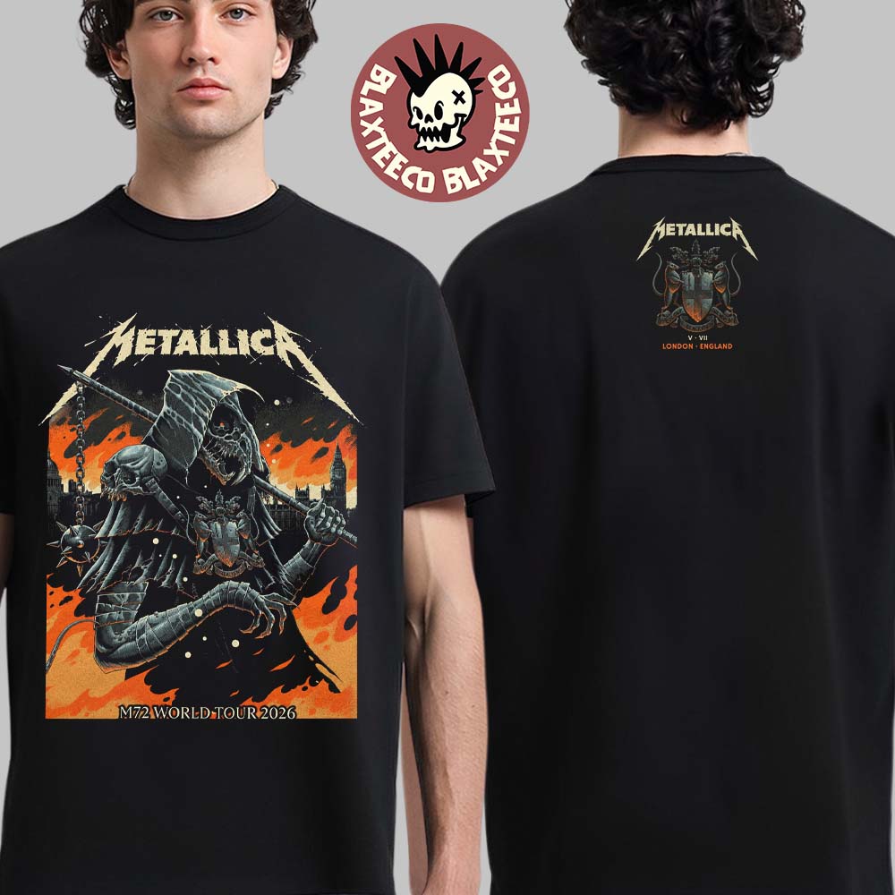 Metallica M72 London England UK 2026 Night 2 - Adult & Kids T-Shirts, Sweatshirts & Hoodies apparel design preview 1