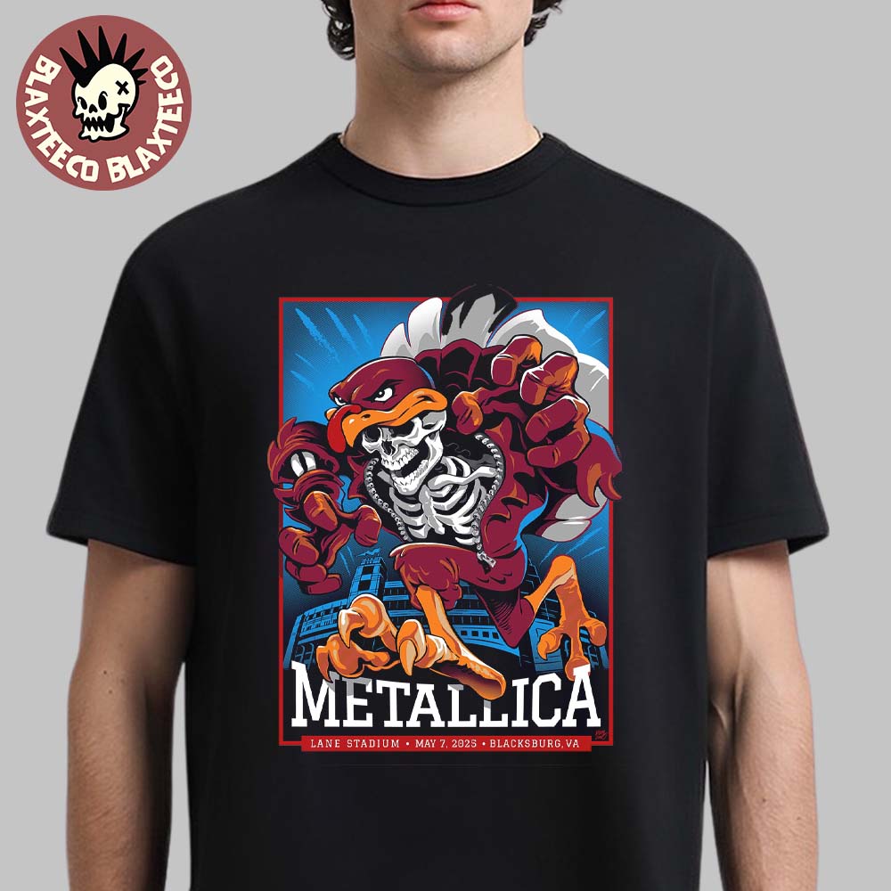 Metallica M72 Virginia Tech 2025 Venue Poster In - Adult & Kids T-Shirts, Sweatshirts & Hoodies apparel design preview 1