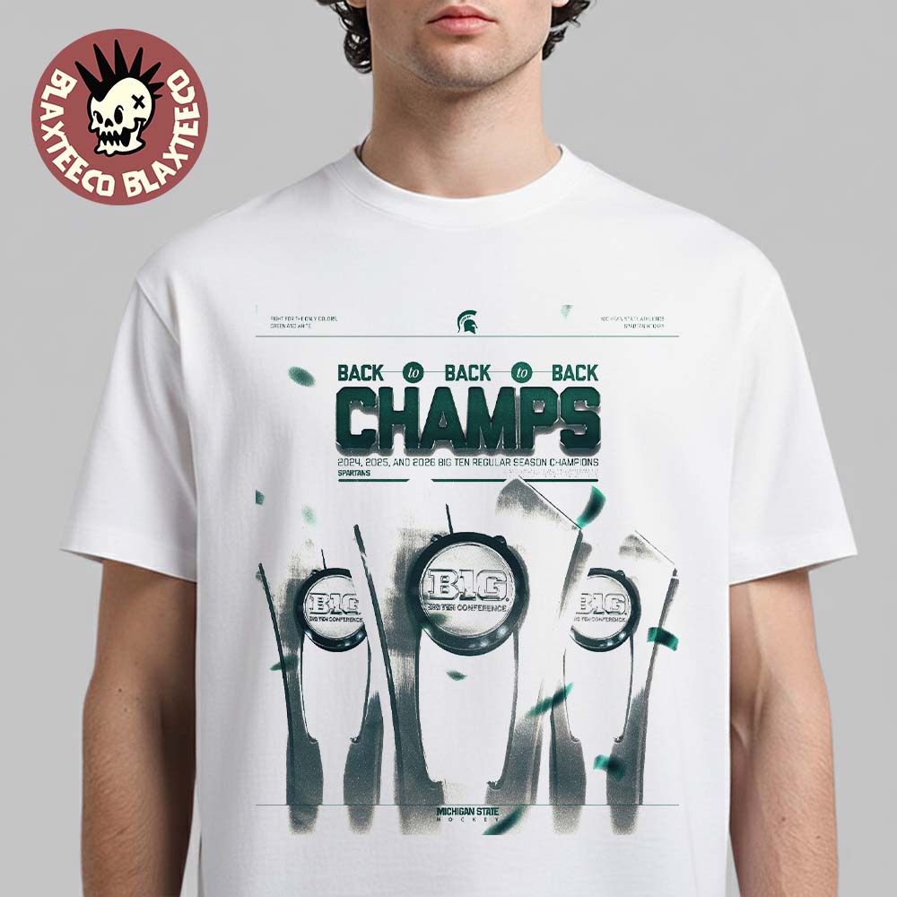 Michigan State Spartans Ice Hockey 2026 Big Ten Men's - Adult & Kids T-Shirts, Sweatshirts & Hoodies apparel design preview 1