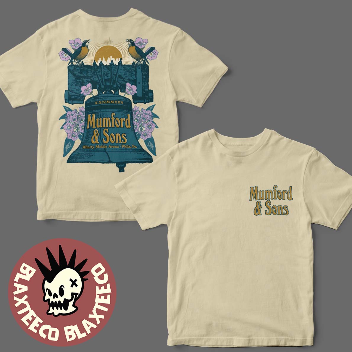 Mumford And Sons Philadelphia PA 2025 Event Poster At - Adult & Kids T-Shirts, Sweatshirts & Hoodies apparel design preview 1