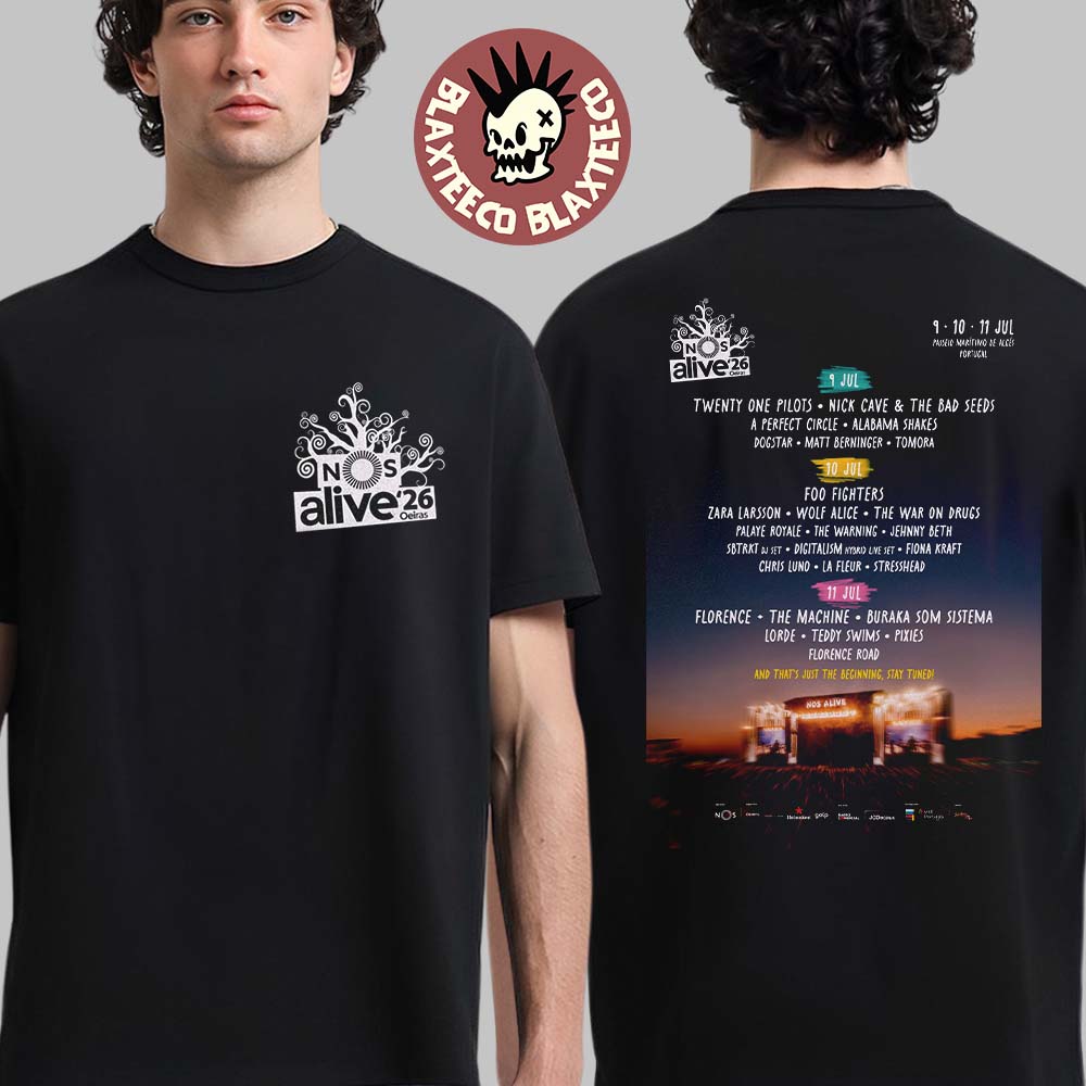 Nos Alive 2026 Festival Full Lineup In Portugal At - Adult & Kids T-Shirts, Sweatshirts & Hoodies apparel design preview 1