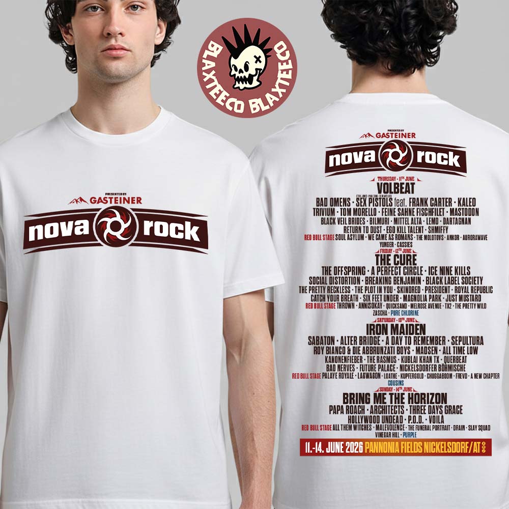 Nova Rock 2026 Festival Full Lineup In Nickelsdorf - Adult & Kids T-Shirts, Sweatshirts & Hoodies apparel design preview 1