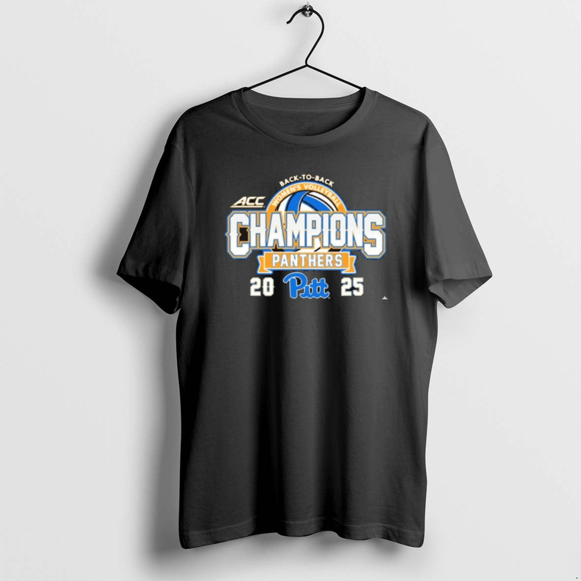 Official Acc Pitt Panthers 2025 Volleyball Champions - Adult & Kids T-Shirts, Sweatshirts & Hoodies apparel design preview 1