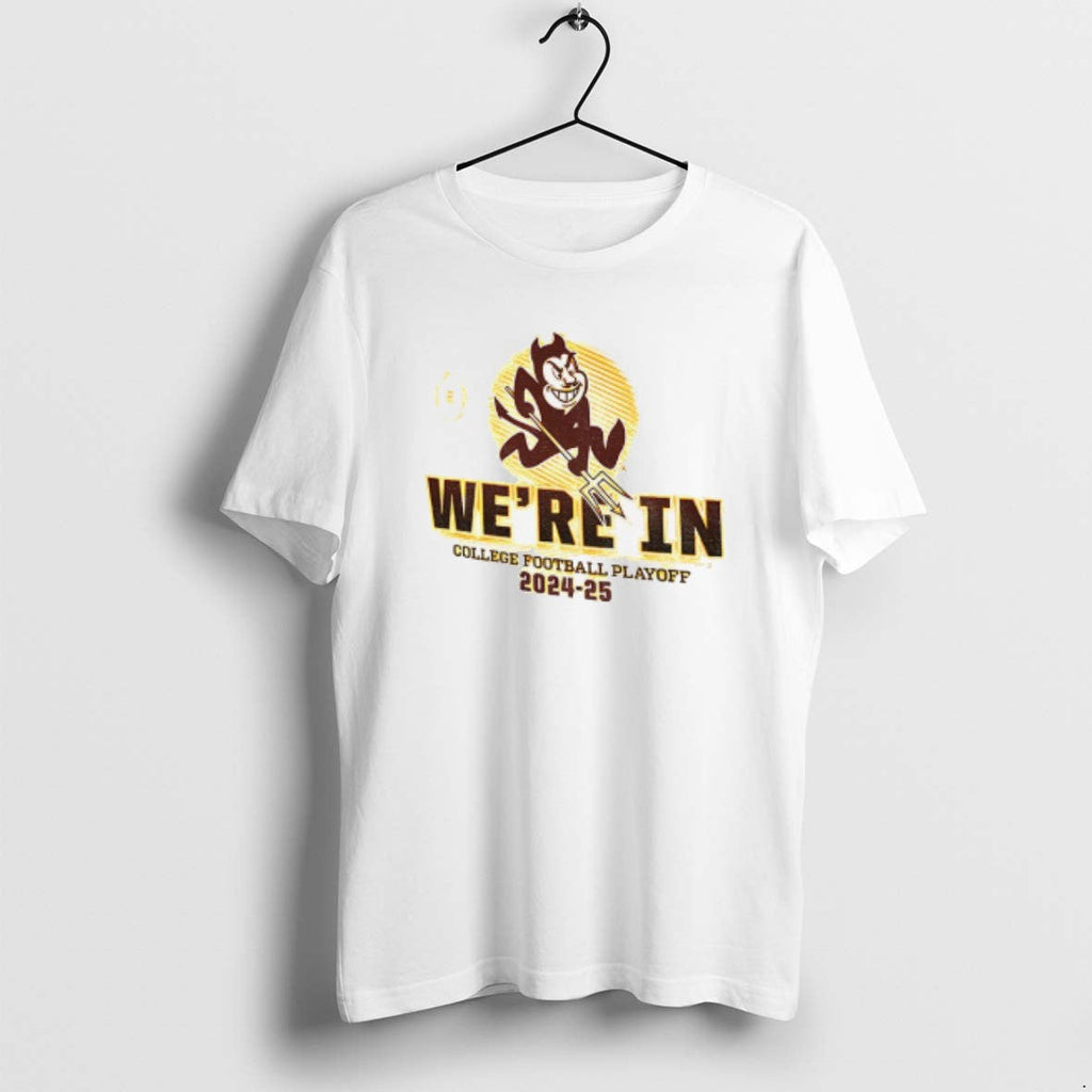 Official Arizona State Sun Devils 2024 25 Were In Cfp - Adult & Kids T-Shirts, Sweatshirts & Hoodies apparel design preview 1