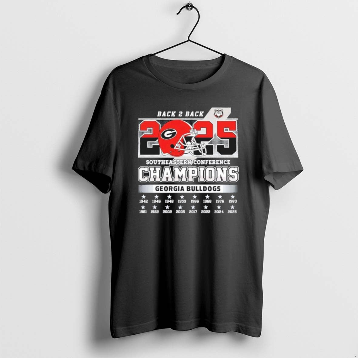 Official Back 2 2025 Sec Football Champions Georgia - Adult & Kids T-Shirts, Sweatshirts & Hoodies apparel design preview 1