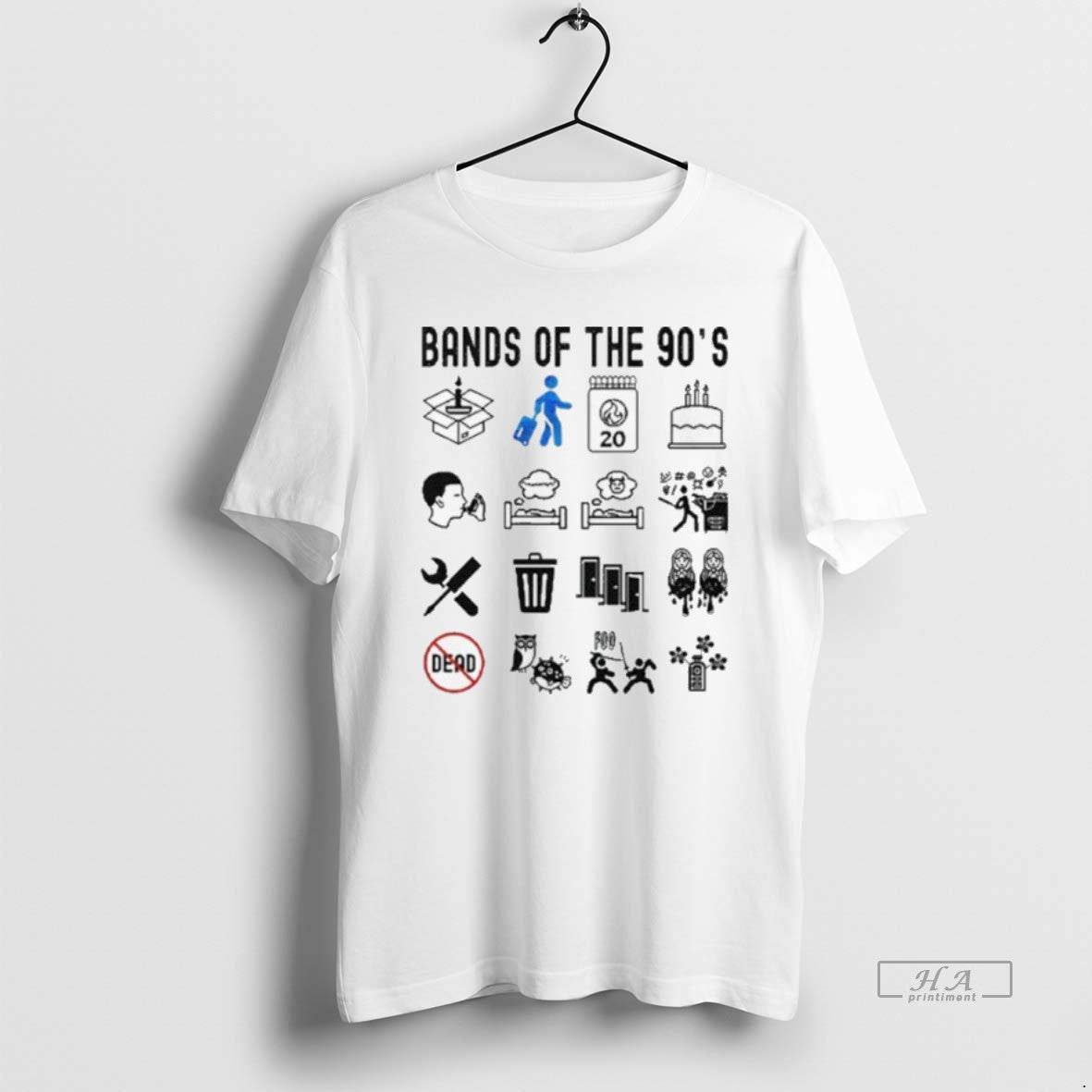 Official Bands Of The 90s - Adult & Kids T-Shirts, Sweatshirts & Hoodies apparel design preview 1