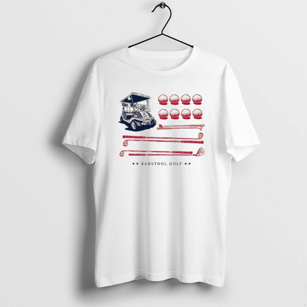 Official Barstool Golf Cart Ball And Club Usa Flag - Adult & Kids T-Shirts, Sweatshirts & Hoodies apparel design preview 1