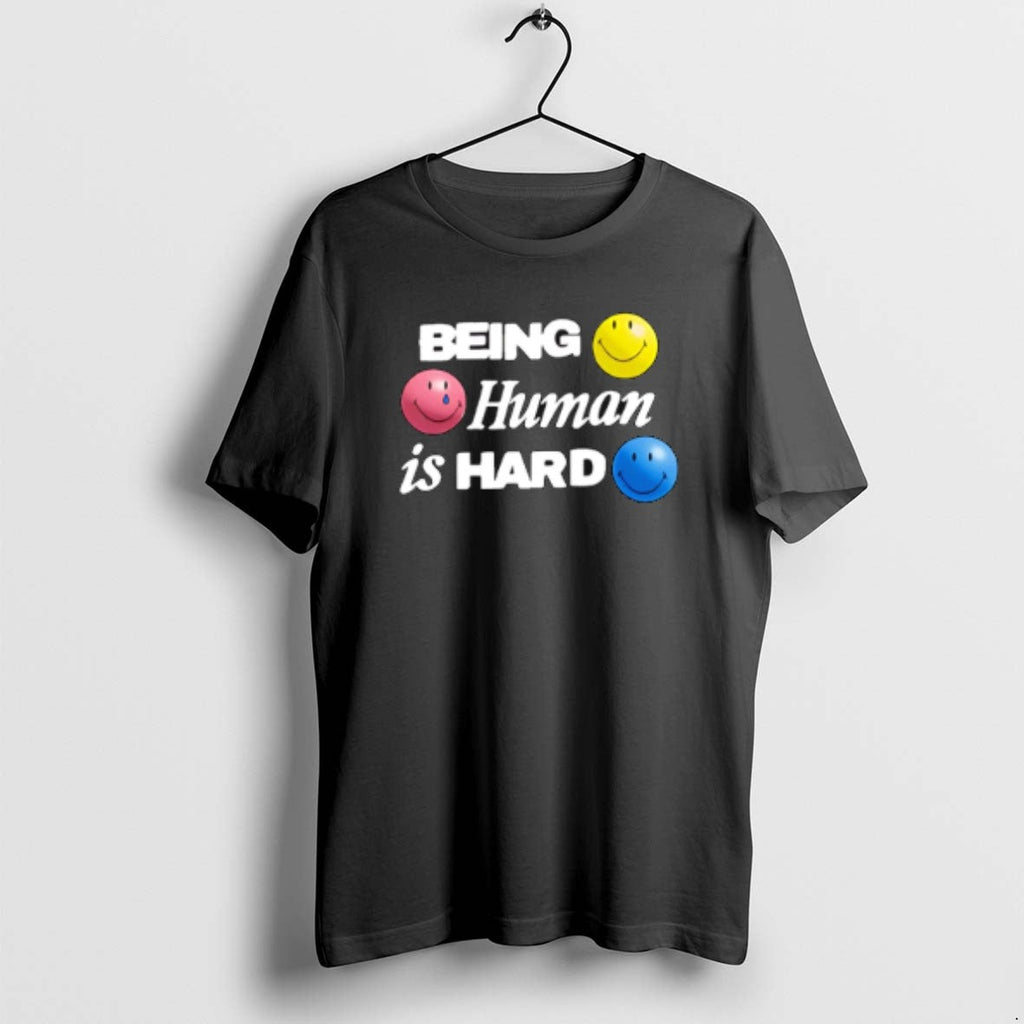 Official Being Human Is Hard Smiley Icon - Adult & Kids T-Shirts, Sweatshirts & Hoodies apparel design preview 1