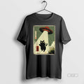 Official Black Cat Ufo Abduction Japanese Alien - Adult & Kids T-Shirts, Sweatshirts & Hoodies apparel design preview 1