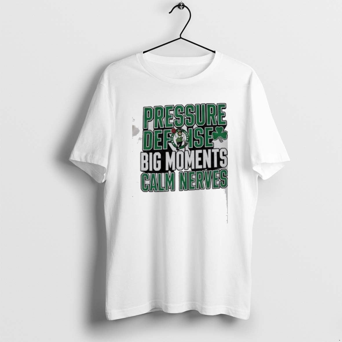 Official Boston Celtics Pressure Defense Big Moments - Adult & Kids T-Shirts, Sweatshirts & Hoodies apparel design preview 1