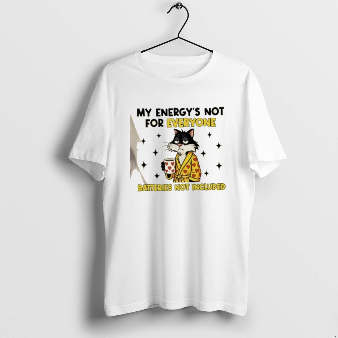 Official Cat My Energys Not For Everyone Batteries - Adult & Kids T-Shirts, Sweatshirts & Hoodies apparel design preview 1
