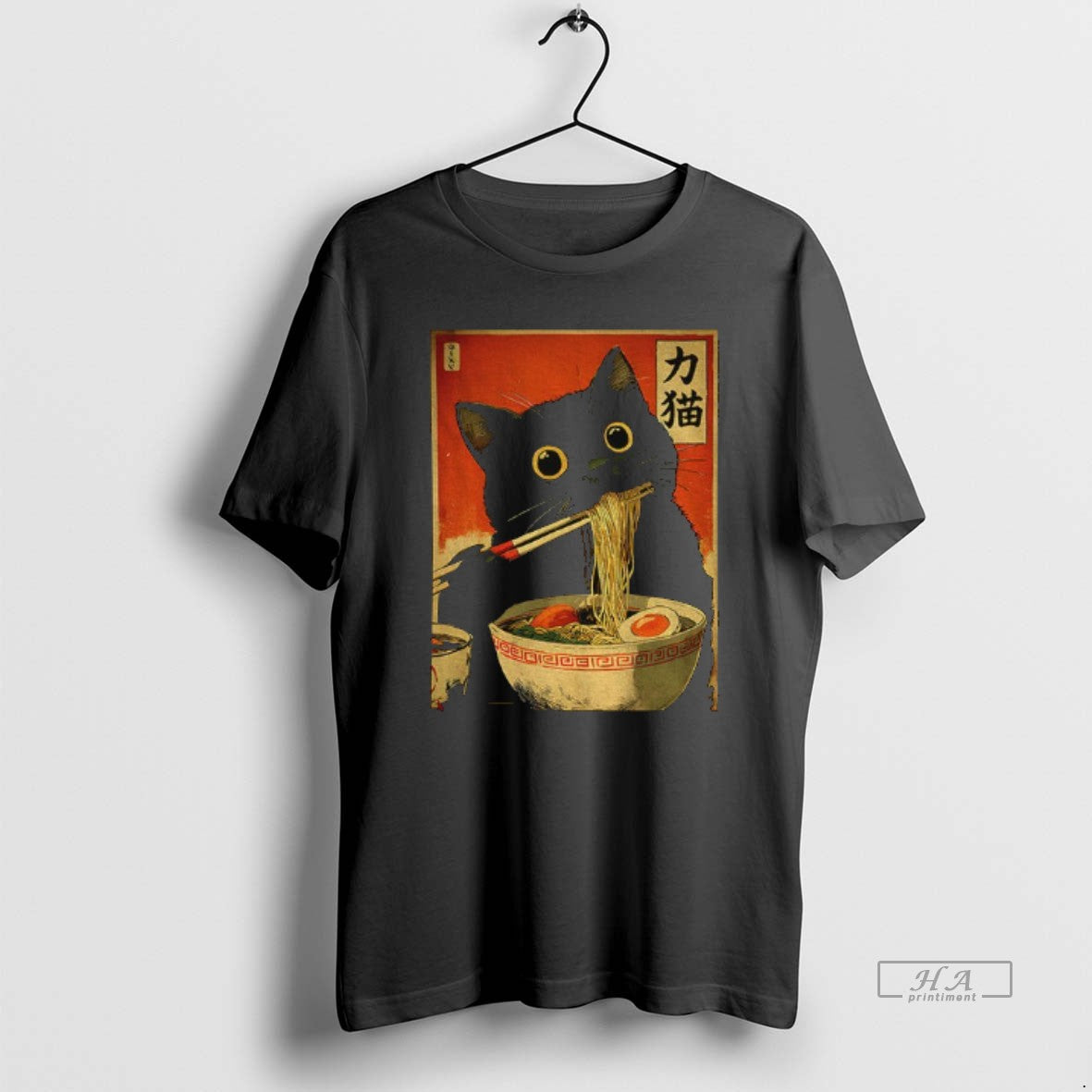 Official Cat Eating Ramen Japanese Style - Adult & Kids T-Shirts, Sweatshirts & Hoodies apparel design preview 1