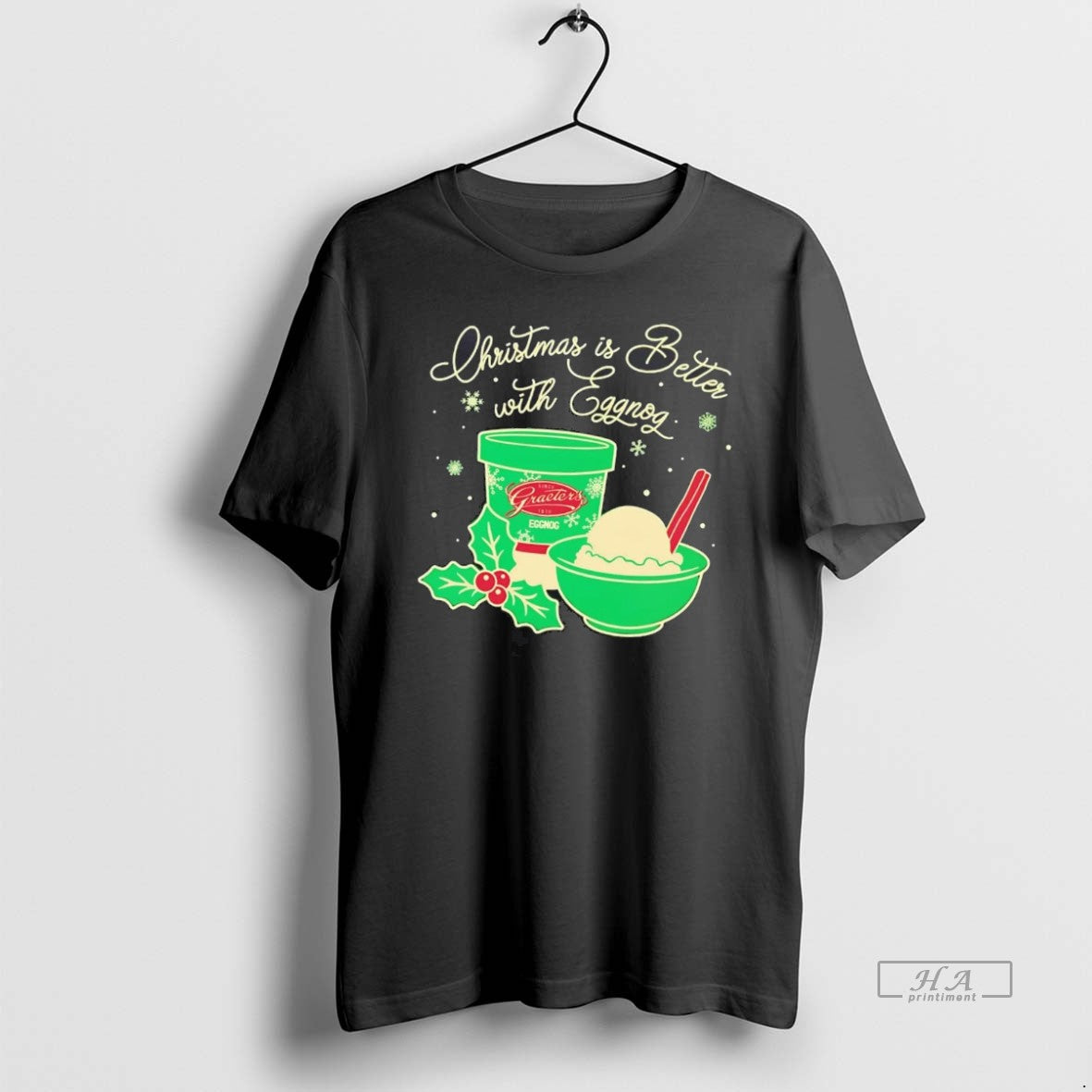 Official Christmas Is Better With Graeters Egg Nog - Adult & Kids T-Shirts, Sweatshirts & Hoodies apparel design preview 1