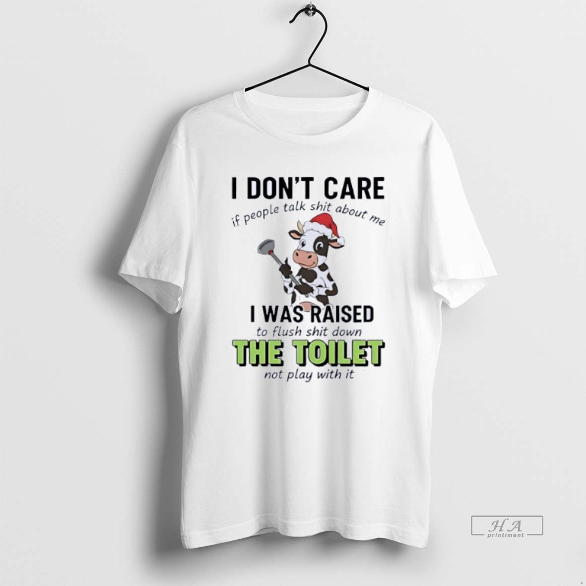 Official Cow I Dont Care If People Talk Shit About Me - Adult & Kids T-Shirts, Sweatshirts & Hoodies apparel design preview 1