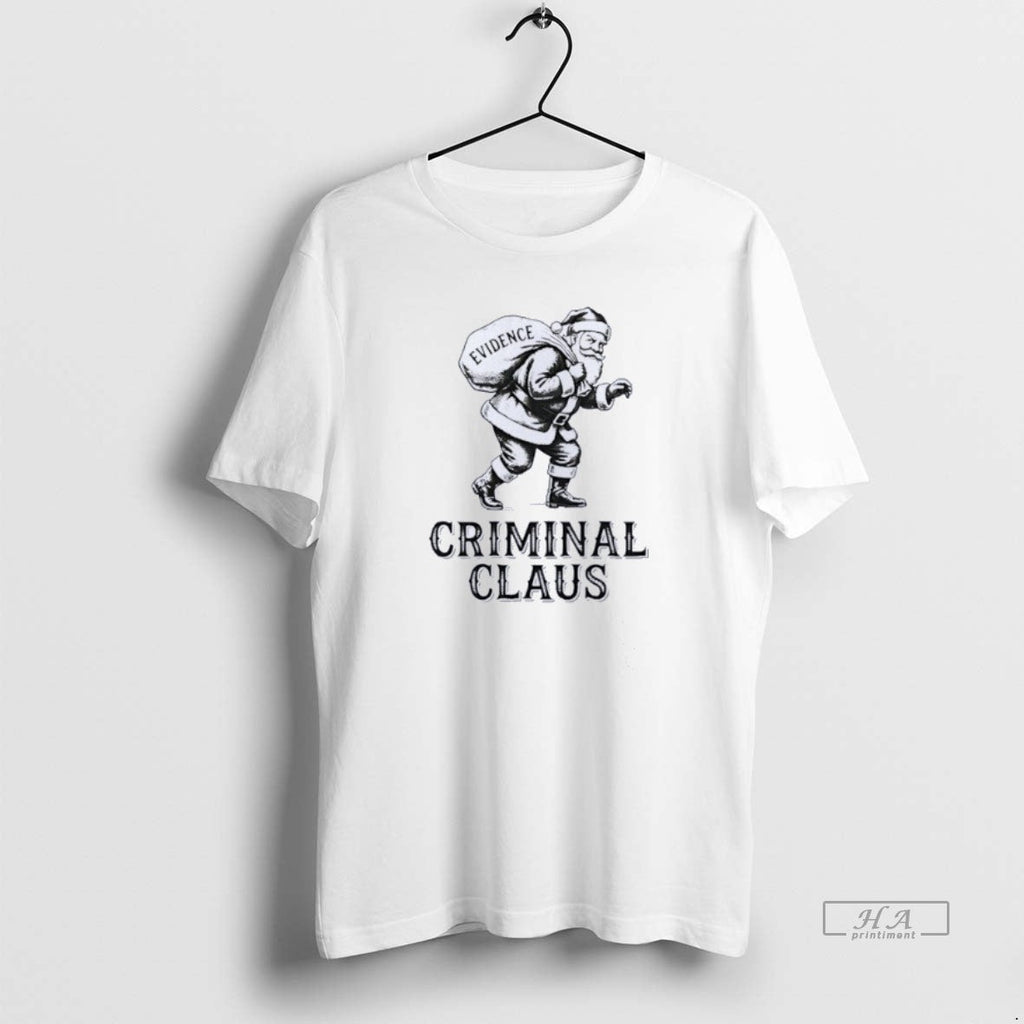 Official Criminal Santa Claus Evidence Christmas - Adult & Kids T-Shirts, Sweatshirts & Hoodies apparel design preview 1