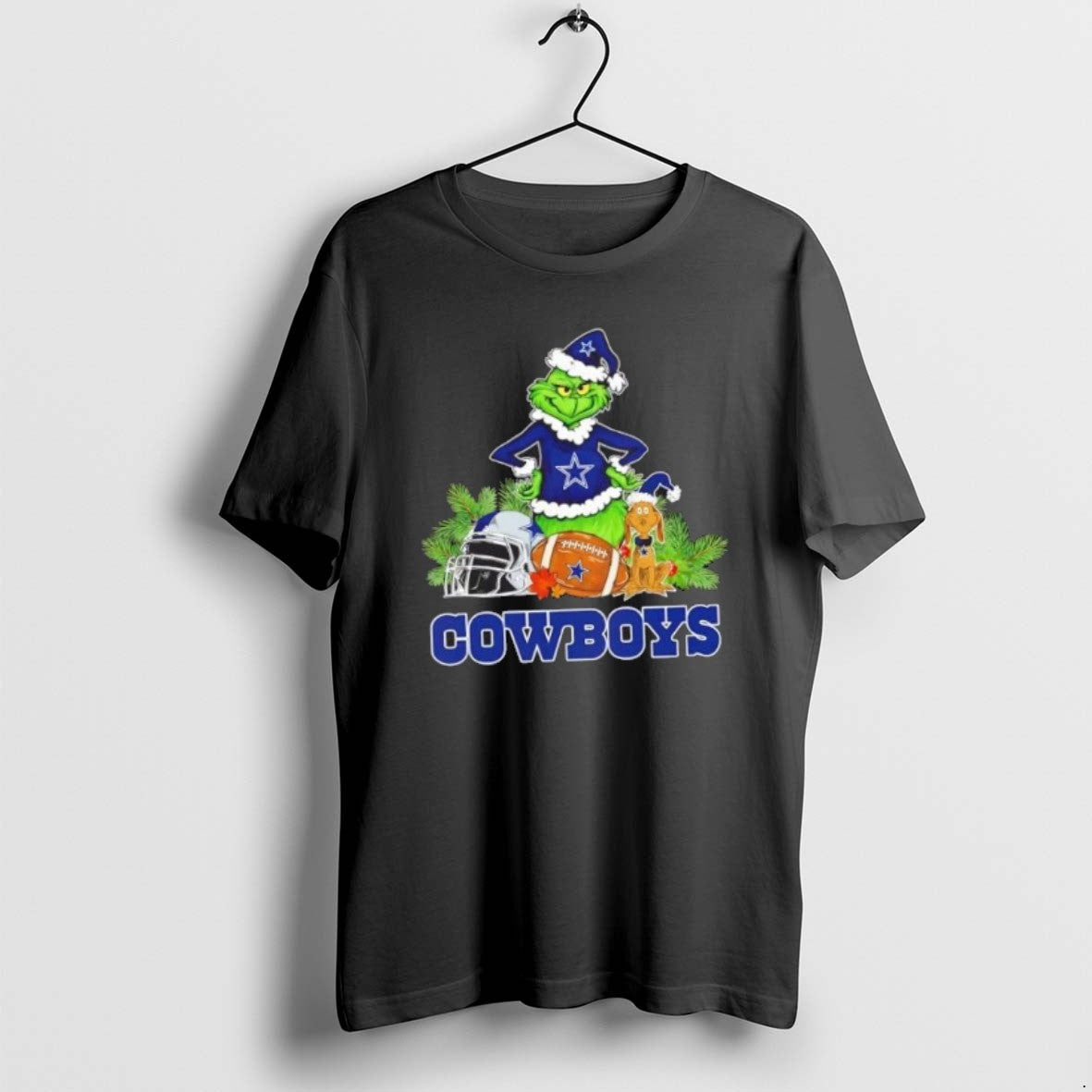Official Dallas Cowboys Football X Grinch And Max Dog - Adult & Kids T-Shirts, Sweatshirts & Hoodies apparel design preview 1