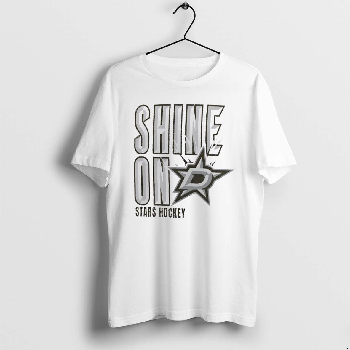 Official Dallas Stars Shine On Hockey Christmas - Adult & Kids T-Shirts, Sweatshirts & Hoodies apparel design preview 1