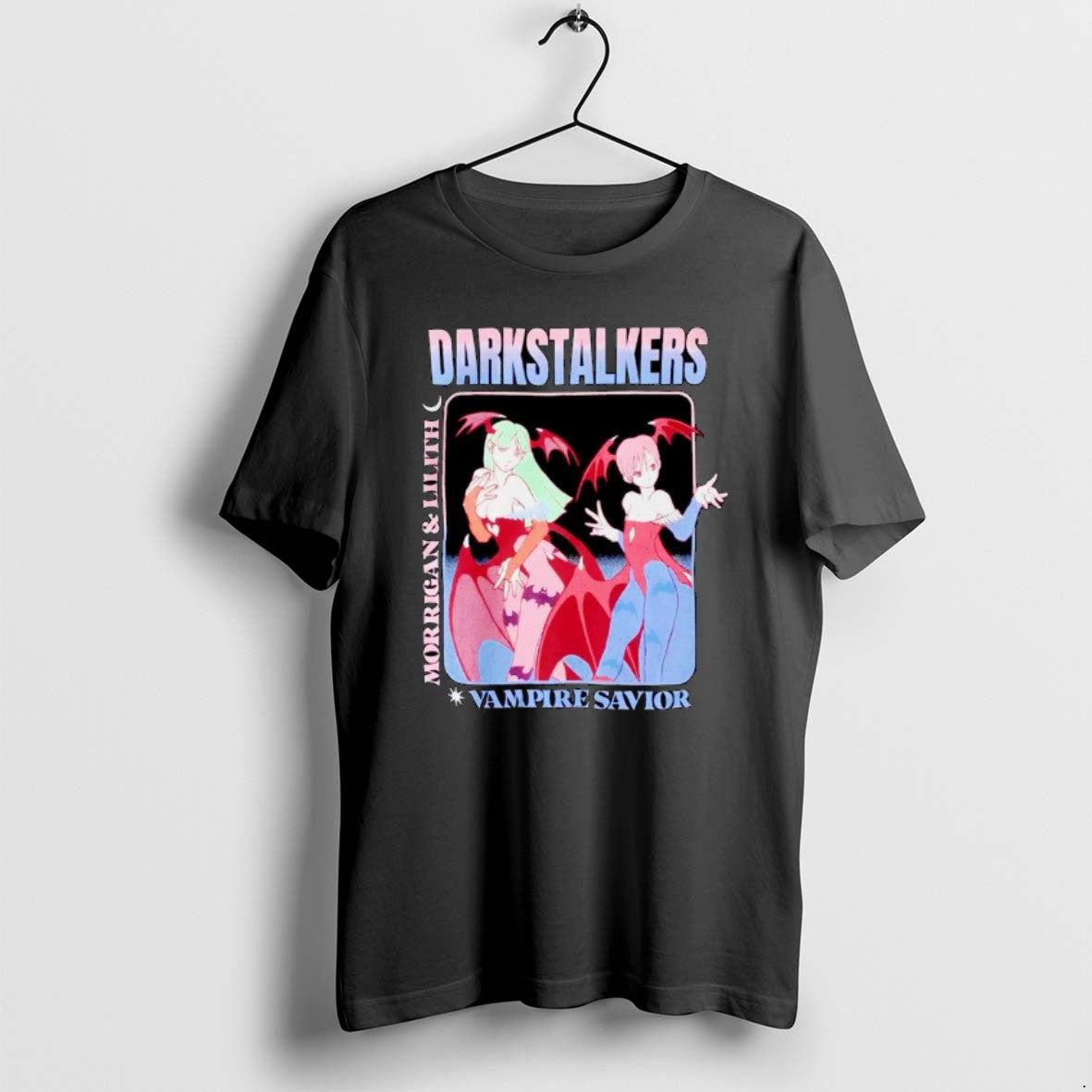 Official Darkstalkers Morrigan And Lilith - Adult & Kids T-Shirts, Sweatshirts & Hoodies apparel design preview 1