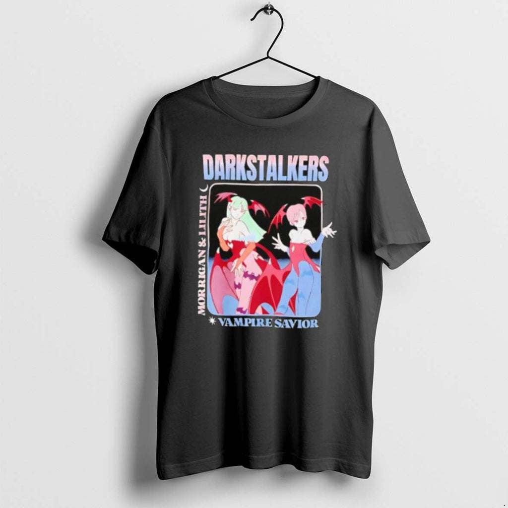 Official Darkstalkers Morrigan And Lilith Vintage - Adult & Kids T-Shirts, Sweatshirts & Hoodies apparel design preview 1