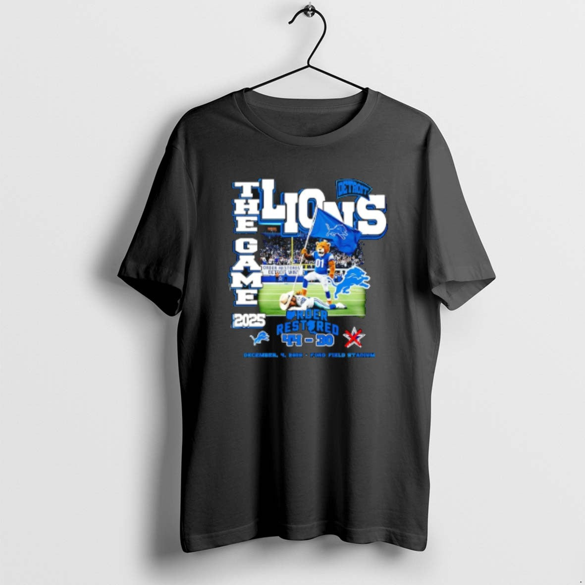 Official Detroit Lions The Game 2025 Order Restored - Adult & Kids T-Shirts, Sweatshirts & Hoodies apparel design preview 1