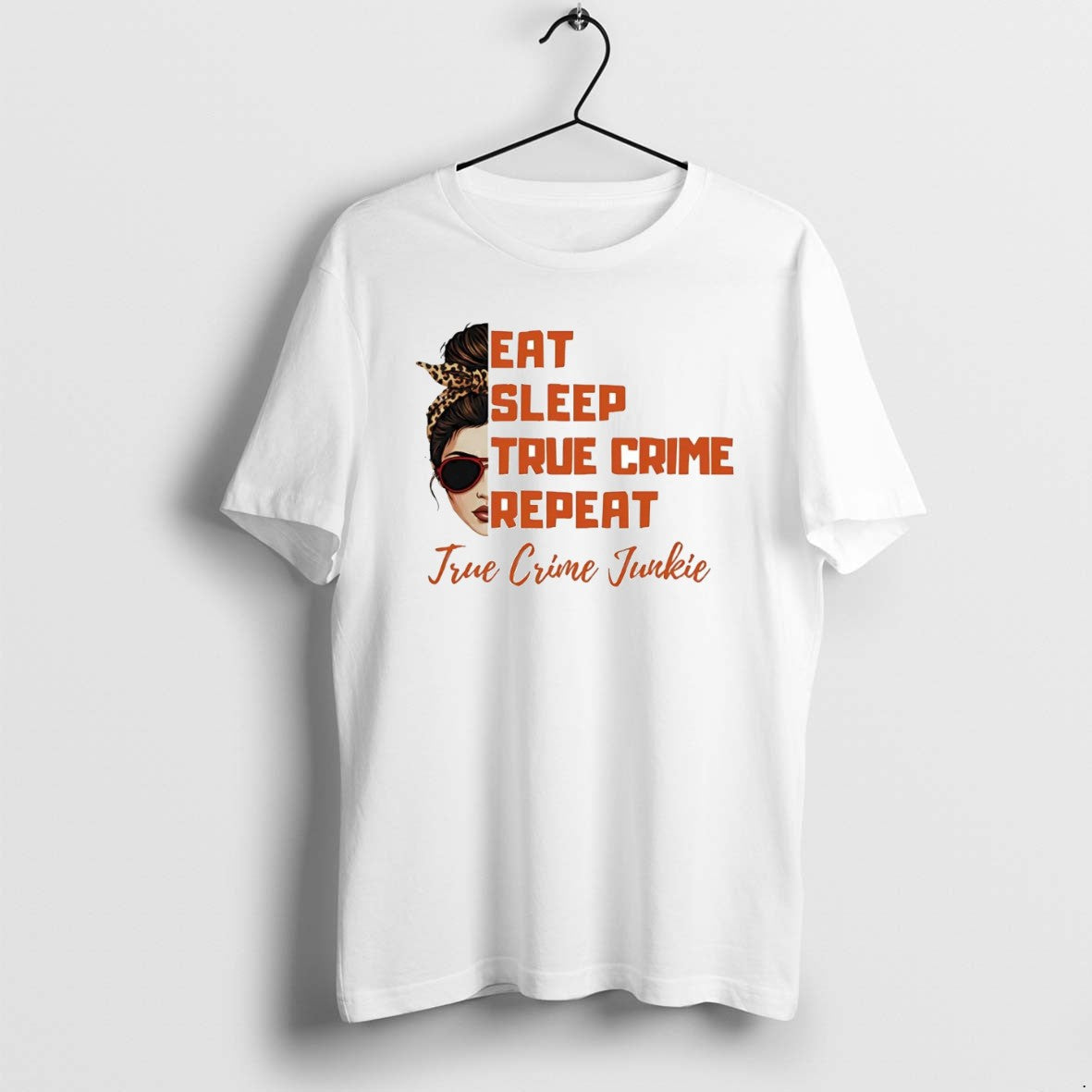 Official Eat Sleep True Crime Repeat Junkie - Adult & Kids T-Shirts, Sweatshirts & Hoodies apparel design preview 1