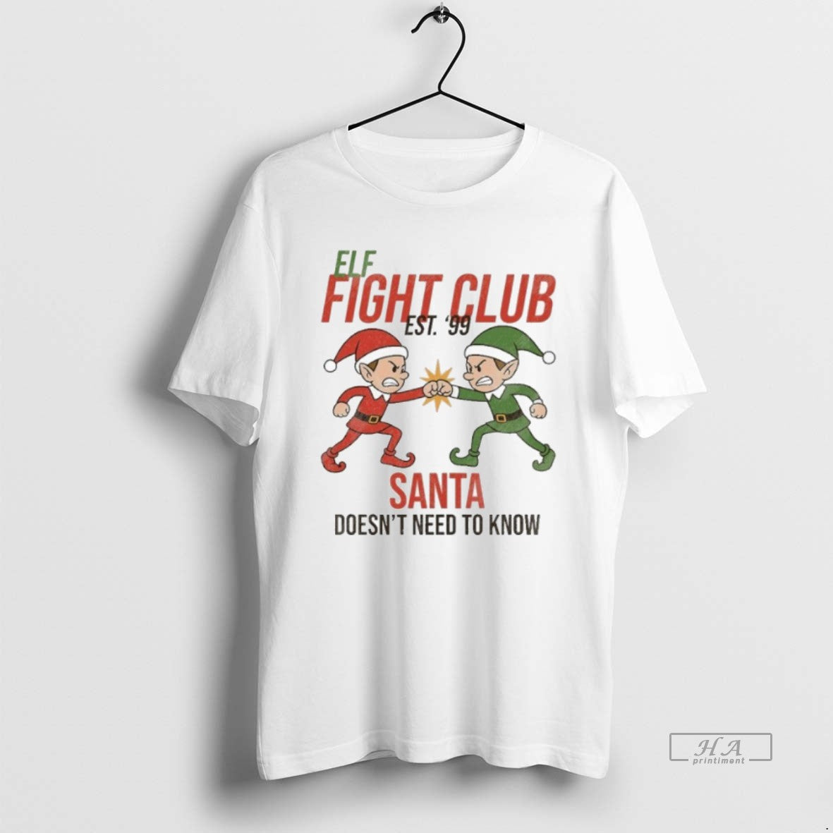 Official Elf Fight Club - Adult & Kids T-Shirts, Sweatshirts & Hoodies apparel design preview 1