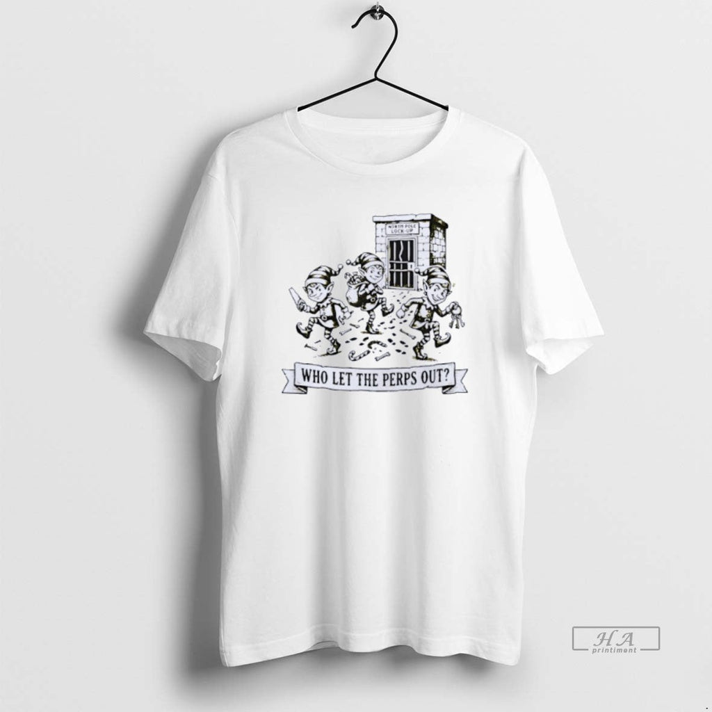Official Elf Who Let The Perps Out Christmas - Adult & Kids T-Shirts, Sweatshirts & Hoodies apparel design preview 1