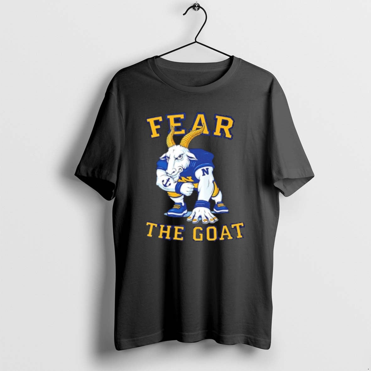 Official Fear The Goat Navy Midshipmen Football - Adult & Kids T-Shirts, Sweatshirts & Hoodies apparel design preview 1