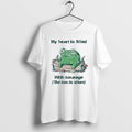 Official Frog My Heart Is Filled With Courage The Cou - Adult & Kids T-Shirts, Sweatshirts & Hoodies apparel design preview 1